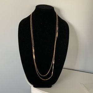 Teardrop Station Multi Strand Necklace